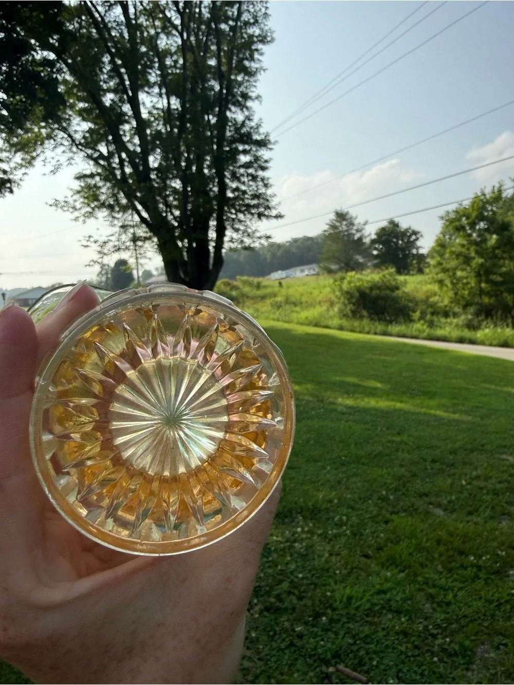 vintage Imperial Glass basket in the 